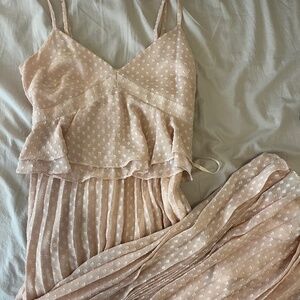 Gianni Bini Pleated Peplum Midi Dress